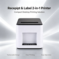 Solution d'impression de bureau, imprimante 2-en-1 pour reçus et étiquettes, imprimante thermique 80 mm, impression haute vitesse 127-180 mm/s pour restaurant