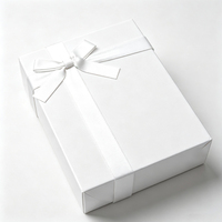 Boîte cadeau rigide en carton gris personnalisée avec nœud en ruban de soie imprimé Noël pour thé, vin, boissons, bonbons, aliments, emballage de courses et de fêtes