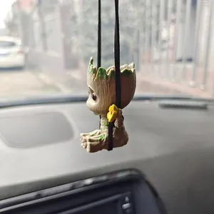 Car Hanging Ornament Cute Little Tree Man Car Rearview Mirror Hanging Pendant Auto Car Interior Hanging Decoration Accessories