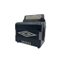 SEASOUND OEM Accordéon Diatonique Professionnel 31 Boutons 12 Basses Étudiant Bois Noir Celluloïde Modèle JB3112A