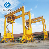 Grue à portique hydraulique de haute qualité pour port, grue RTG à pneus en caoutchouc, capacité de 40 tonnes, prix de la grue RTG