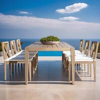 Chaises en teck en bois massif de haute qualité, meubles d'extérieur, ensemble de table à manger de jardin