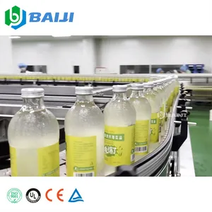 Linear full automatic glass bottle fruit juice hot filling and capping machine price