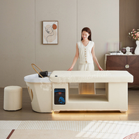 Chaise de massage thaïlandaise multifonctionnelle moderne avec bol beige, shampooing, lumière, lavage des cheveux, soin du visage, lit de spa japonais pour la tête