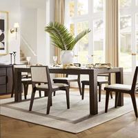 Ensemble de salle à manger rectangulaire extensible et personnalisable en bois massif, style campagnard américain moderne de luxe, table de salle à manger, mobilier de maison