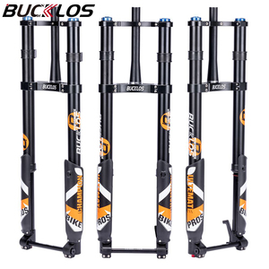 OEM/ODM BUCKLOS Horquilla 20 24 26 ”自行车零件脂肪自行车双冠下坡倒置悬架气压前叉 - Product Image 1