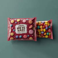 Sacs d'emballage personnalisés imprimés avec fermeture éclair pour bonbons, snacks, biscuits, sachets refermables pour aliments, pochettes verticales