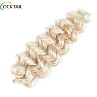 Cheveux synthétiques Kanekalon, vague océanique, torsadés, crochet, ombré blond rose, vague lâche, extensions de cheveux pour tresses