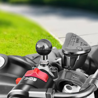 Support de base sphérique pour moto SLKE 1 pouce (25 mm) avec adaptateur flexible réglable à 360° pour filetages M6, M8, M10 – Idéal pour la rénovation/amélioration