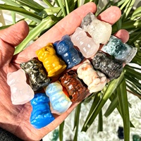 Haute qualité 3cm mixte Mini cristal animaux chats sculptures naturel Rose Quartz poli pierre pour la guérison en gros artisanat