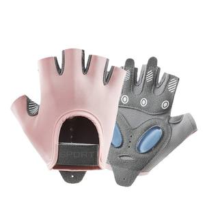 Gants de cyclisme mi-doigts pour femmes Ztc457, rose, gris, noir, en polyester et lycra, respirants, antidérapants, pour sports de plein air - Product Image 3