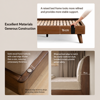 Lit Moderne Entièrement en Bois Style Nordique Luxe Vintage avec Tête de Lit Rembourrée en Teck Massif Écologique pour Chambre d'Hôtel