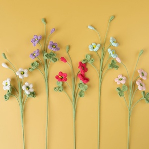 ช่อดอกออกซาลิสสามหัวถักโครเชต์สำเร็จรูป งานแฮนด์เมด ดอกไม้ประดิษฐ์ - Product Image 4