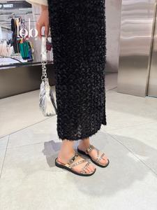 <span class=keywords><strong>Sandali</strong></span> piatti alla moda da donna <span class=keywords><strong>comodi</strong></span> Slip-On in <span class=keywords><strong>argento</strong></span> dorato per la primavera autunno stile Casual alla moda con strass - Product Image 4