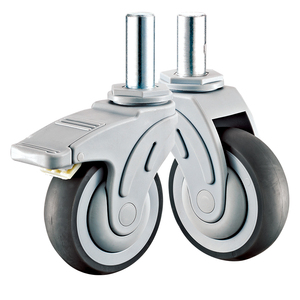3 '4' 5 ''Vástago largo 28*45mm <span class=keywords><strong>Ruedas</strong></span> de cama de hospital <span class=keywords><strong>Ruedas</strong></span> de <span class=keywords><strong>ruedas</strong></span> TPR médicas grises de alto rendimiento - Product Image 1