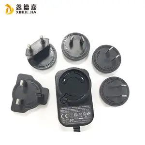 定制交流DC 24w可互换插头电源适配器24V 1A 12V 2A 9V 2.6A带安全证书的壁挂式充电器