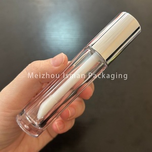 หลอดลิปกลอสแบบกำหนดเองของ ISMAN ขนาด 10 มล. พร้อมแปรงหัวใหญ่ สีใส โรสโกลด์ เงิน บรรจุภัณฑ์ลิปกลอสเปล่า ขวดบรรจุลิปออยล์ - Product Image 4