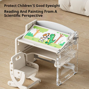Bureau multifonctionnel 3 en 1 <span class=keywords><strong>pour</strong></span> enfants Bureau d'apprentissage réglable en hauteur <span class=keywords><strong>pour</strong></span> enfants avec ensemble de chaises - Product Image 2