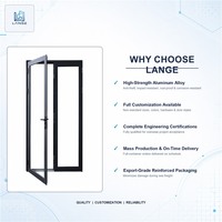 Porte en verre et aluminium sur mesure LANGE, porte en verre et aluminium à économie d'énergie, porte en verre triple vitrage, porte en verre de sécurité pour hôtel et maison