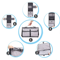 Station de change pliable personnalisée, grand tapis à langer avec porte-lingettes et poches, tapis de change portable pour nouveau-né