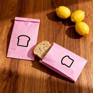 Custom Printed Eco-Friendly Kraft Double Open Pocket Oilproof Greaseproof Bread Waffle Burger Sandwich <b>Paper</b> <b>Bag</b> - Product Image 3
