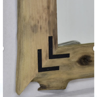 Handcrafted Live Edge Wood Wall Mirror Square Rustic Frame Vanity Mirror for Home and Bathroom Decor