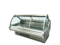 Vitrine réfrigérée multi-niveaux à double porte pour supermarché, idéale pour fruits de mer et viande