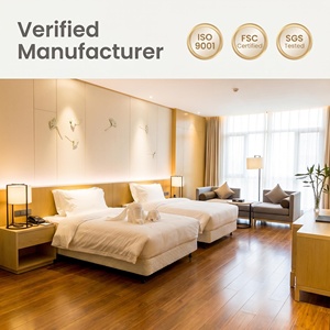 Juego de Muebles de Dormitorio Modernos para <span class=keywords><strong>Hotel</strong></span> de 4 Estrellas, Cama Doble de Madera Personalizada con Cabecera para Proyectos Hoteleros - Product Image 5