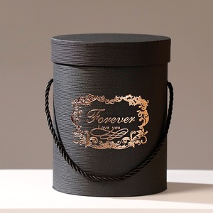 Cubo Redondo para Flores con Asa, Caja Cilíndrica Portátil para Regalo Floral, Cubo de Mano para Ramo de Flores para Recuerdos y Regalos de Boda - Product Image 4