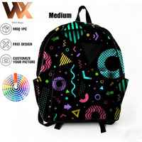 Sac à dos de loisirs pour jeunes, imprimé géométrique coloré personnalisé, pour hommes et femmes, léger, tendance, pour l'école et la vie quotidienne