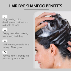 Shampoo colorant pour cheveux noir 100ML, extrait d'herbes, non toxique, sans paraben, couleur longue durée, shampooing colorant pour cheveux sain - Product Image 2