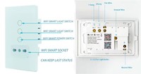 Chili Italie Tuya WiFi prises murales avec télécommande 1 Gang 2 Gang