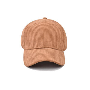6パネル構造コーデュロイ調整可能野球帽ブラウンカスタム3D刺繍ロゴ男性女性帽子 - Product Image 4