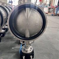 Vanne papillon à engrenage à vis sans fin en acier inoxydable CF3M 316L avec siège en caoutchouc, commande manuelle par volant, modèle D71X DN50-DN1000 pour l'eau