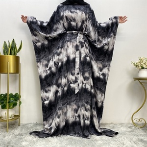 6337# Six Different Pattern Batwing Sleeves With Belt Prayer Women <b>Eid</b> Abaya <b>Dress</b> Muslim Islamic Kaftan Ramadan Clothing - Product Image 3