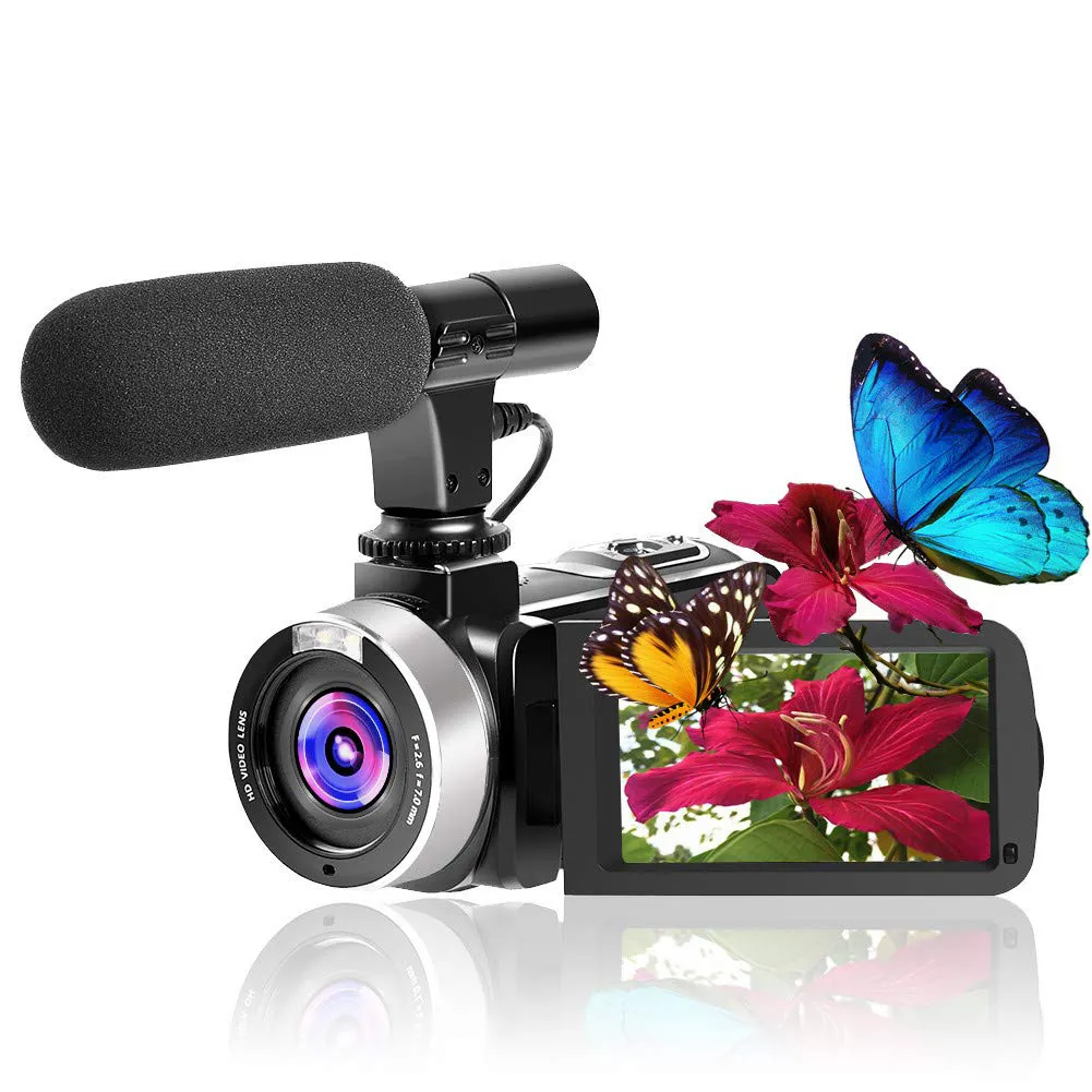 Camcorder Kamera Video 2.7K Full HD 30MP 1520P, Kamera Perekam Digital Zoom Definisi Tinggi dengan LCD Sentuh 3.0 Inci