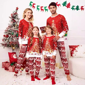 Traje <span class=keywords><strong>de</strong></span> Navidad <span class=keywords><strong>de</strong></span> otoño 2025, traje holgado <span class=keywords><strong>de</strong></span> algodón elegante para madre e hijo para nueva familia <span class=keywords><strong>de</strong></span> tres cuatro niñas, traje para padres e hijos - Product Image 2