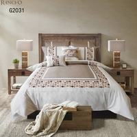 Housse de couette et de couette de luxe personnalisée avec motif de broderie à la mode