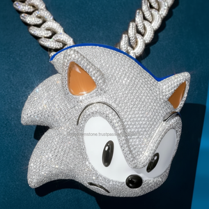 Collier personnalisé de style 3D Cartoon Iced Out Pass Diamond Tester 925 Silver Diamond Pop Star Logo Rapper Custom Moissanite Pendant - Product Image 1
