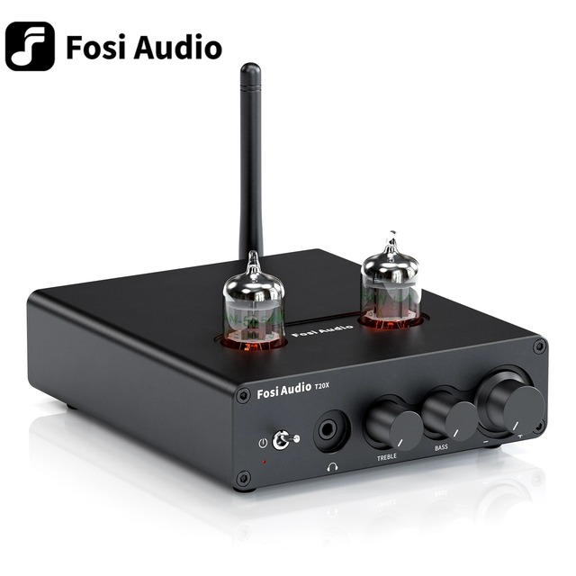 Fosi Audio T20X 100W Blue Vacuum Tube Amplifier Stereo Power Amp TPA3221 Headphone Amplifier for Home Theater Speakers