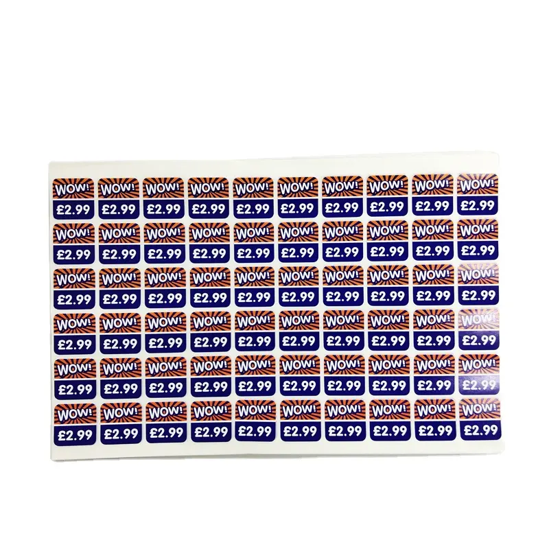 Factory Price Label Sicker Promotional Price Label Sticker Copper Paper Printing Price Label