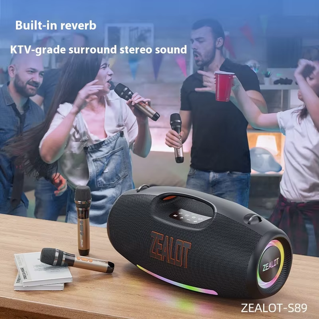 S89M 250W Outdoor  Karaoke Wireless BT Speaker Zealot 48000mAh Battery Power Bank Colorful LED Light Strong Bass Stereo Speaker