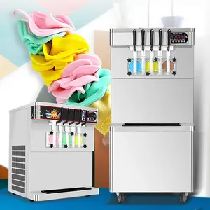 Commerical 390S Five Flavor Soft Serve Ice Cream Machine Floor Standing 3 + 2 Mixed Flavor Ice Cream Maker Com Preços de Fábrica