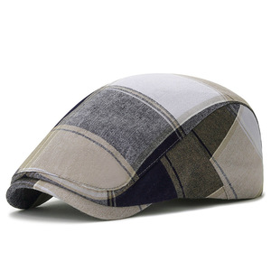 Sombrero de pintor Retro artístico versátil para hombres y mujeres, Boina a cuadros a la moda, ala corta, hiedra, conductor de <span class=keywords><strong>Taxi</strong></span> plano, sombrero de vendedor de periódicos, informal para - Product Image 3