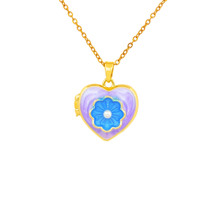 Jeutelis Koperen Sieraden Dames 18K Goud Gehalte Hartvormige Hangketting roze Europese Amerikaanse Stijl Dagelijks Draagbaar Cadeau voor Haar