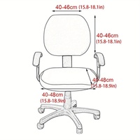 Housse de chaise pivotante de bureau en molleton élastique antidérapante avec coussin et ensemble d'accoudoirs