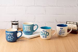 Mug en céramique amusant de haute qualité avec motif de papa bleu à barbe de dessin animé, idée cadeau pour la rentrée scolaire, compatible micro-ondes - Product Image 5