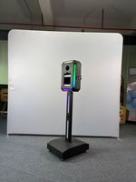 Nouvelle conception de borne photo iPad mobile avec télécommande, éclairage RVB et roues mobiles