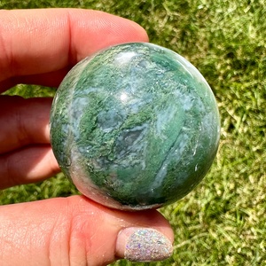 Wholesale Natural Moss Agate Crystal Ball, Bohemian Style Decorative Sphere, Home Office Desk Decor, <b>Ornament</b> for Birthday Gift - Product Image 5