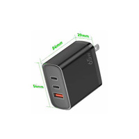 Pengisi Daya Cepat USB-C GaN 65W PD Lintas-Batas dengan Sertifikasi /CE Kompatibel dengan Smartphone, Tablet, dan Laptop